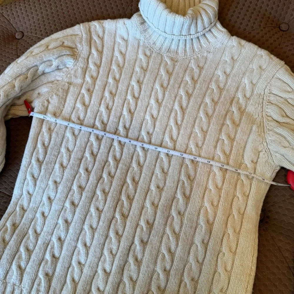 🦋Fisherman Out of Ireland Pure Wool Cashmere Blend Cable Knit Turtleneck🦋 - Picture 10 of 12